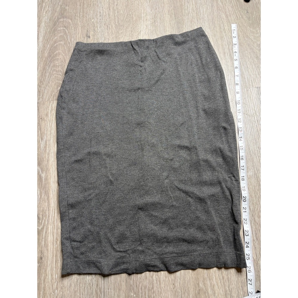 Gray Pencil Midi Skirt L Office Siren 90s Minimalist Corporate Core